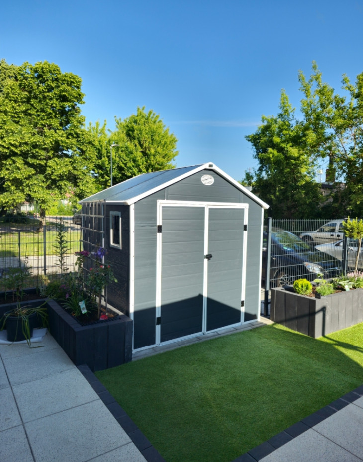 casuta de gradina gri rasina