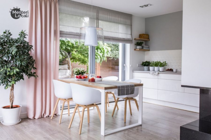 bucatarie vara scaune albe draperii roz bucatarie vara scaune albe draperii roz