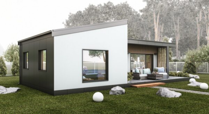 casa modulara moderna panouri SIP perete alb casa modulara moderna panouri SIP perete alb curte larga