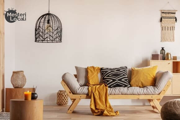 living room stil boho living room boho culori galben maro negru